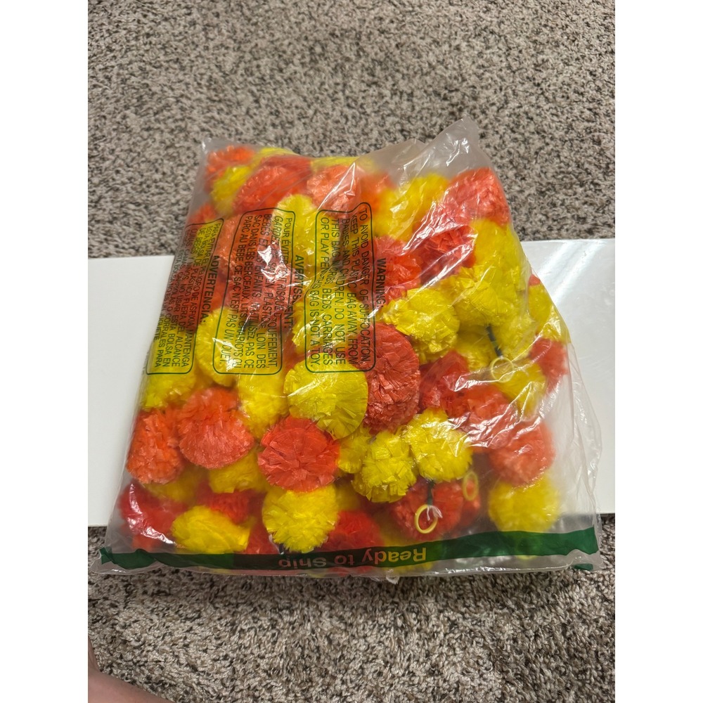 Artificial Marigold Flower Heads Yellow Orange Bulk Plastic‎ Floral Decor Party